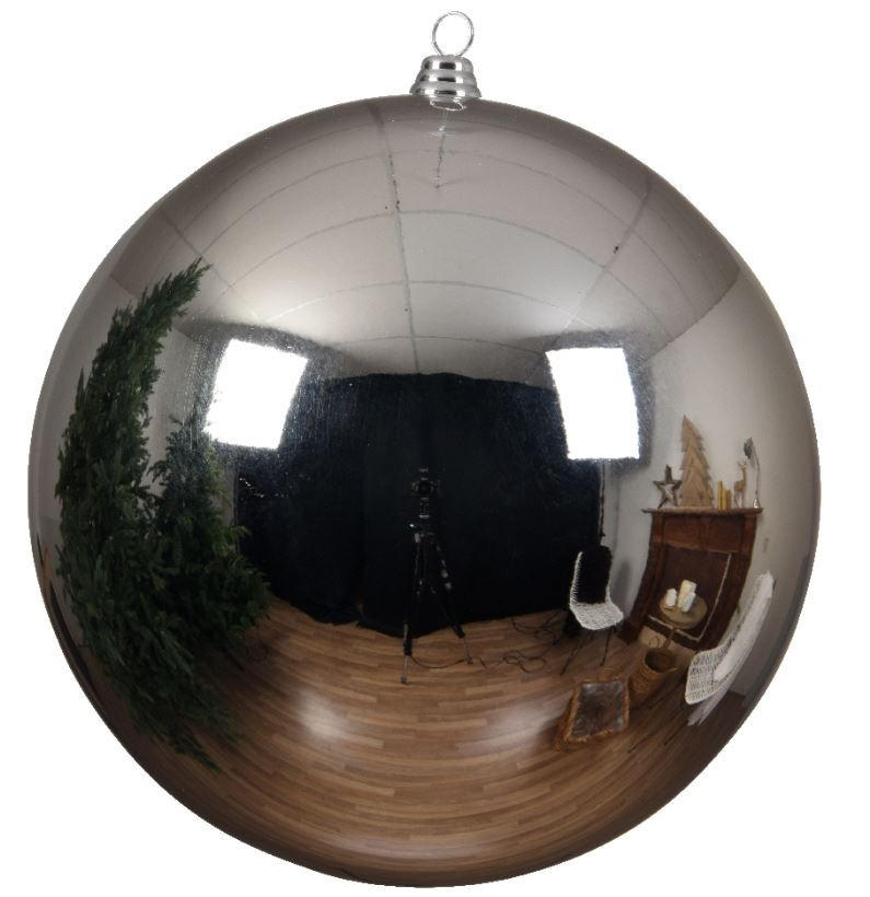 CHRISTBAUMKUGEL 25 cm  - Silberfarben, Basics, Kunststoff (25cm) - X-Mas