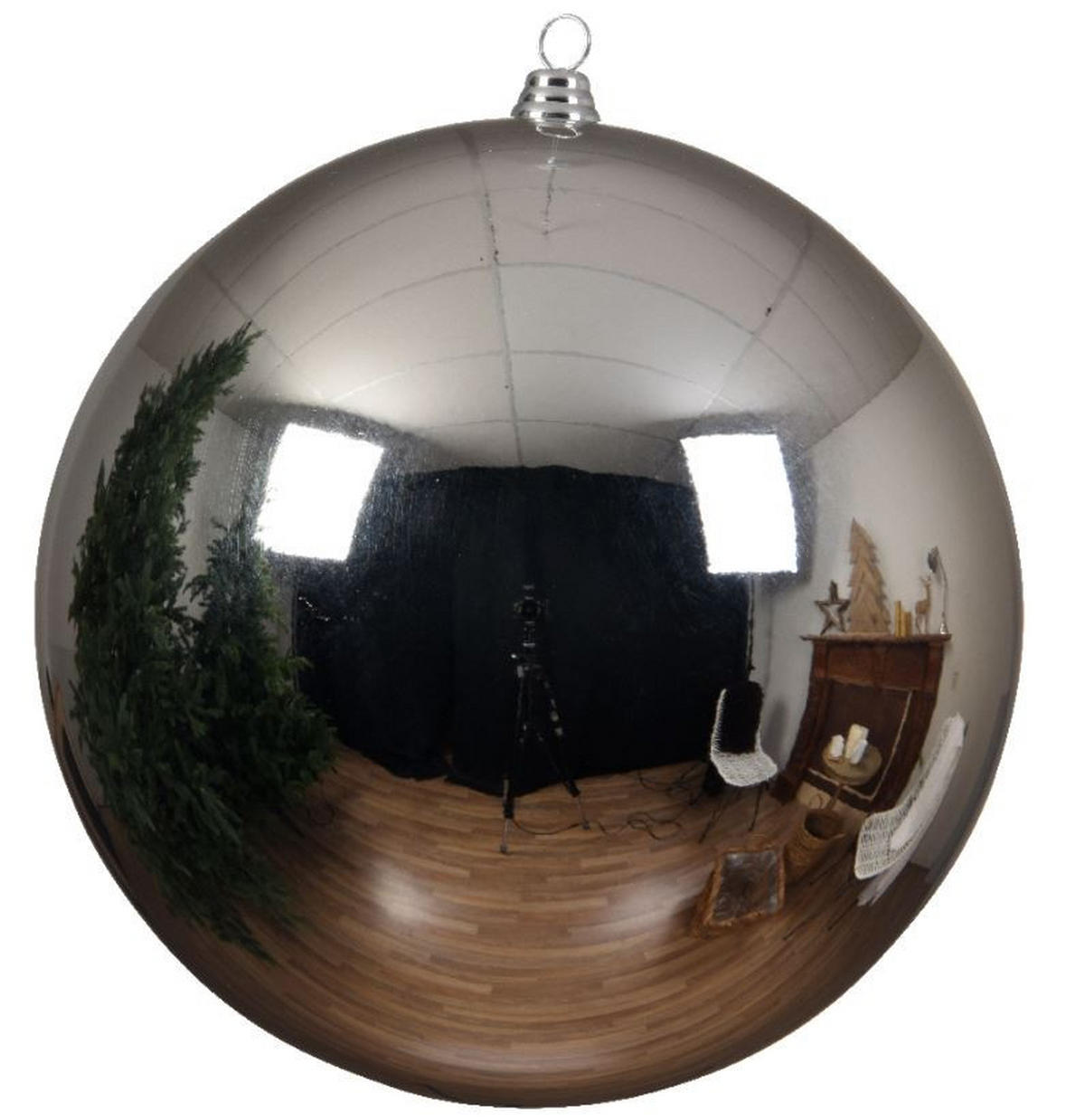 CHRISTBAUMKUGEL 25 cm  - Silberfarben, Basics, Kunststoff (25cm) - X-Mas