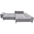 ECKSOFA Hellgrau Webstoff  - Hellgrau/Schwarz, KONVENTIONELL, Kunststoff/Textil (310/185cm) - Carryhome