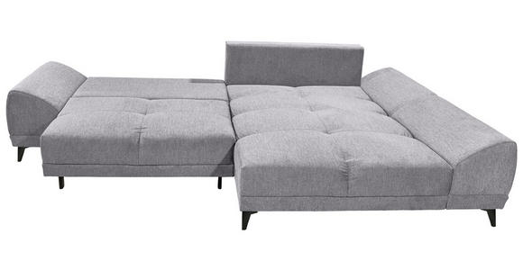 ECKSOFA Hellgrau Webstoff  - Hellgrau/Schwarz, KONVENTIONELL, Kunststoff/Textil (310/185cm) - Carryhome