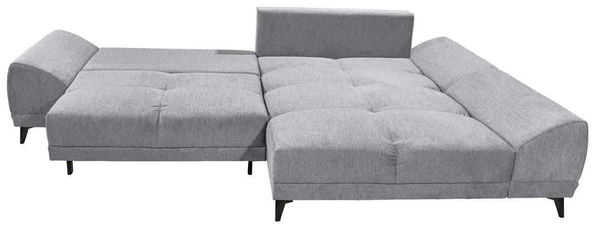 HÖRNSOFFA i vävt tyg ljusgrå  - ljusgrå/svart, Klassisk, textil/plast (310/185cm) - MID.YOU