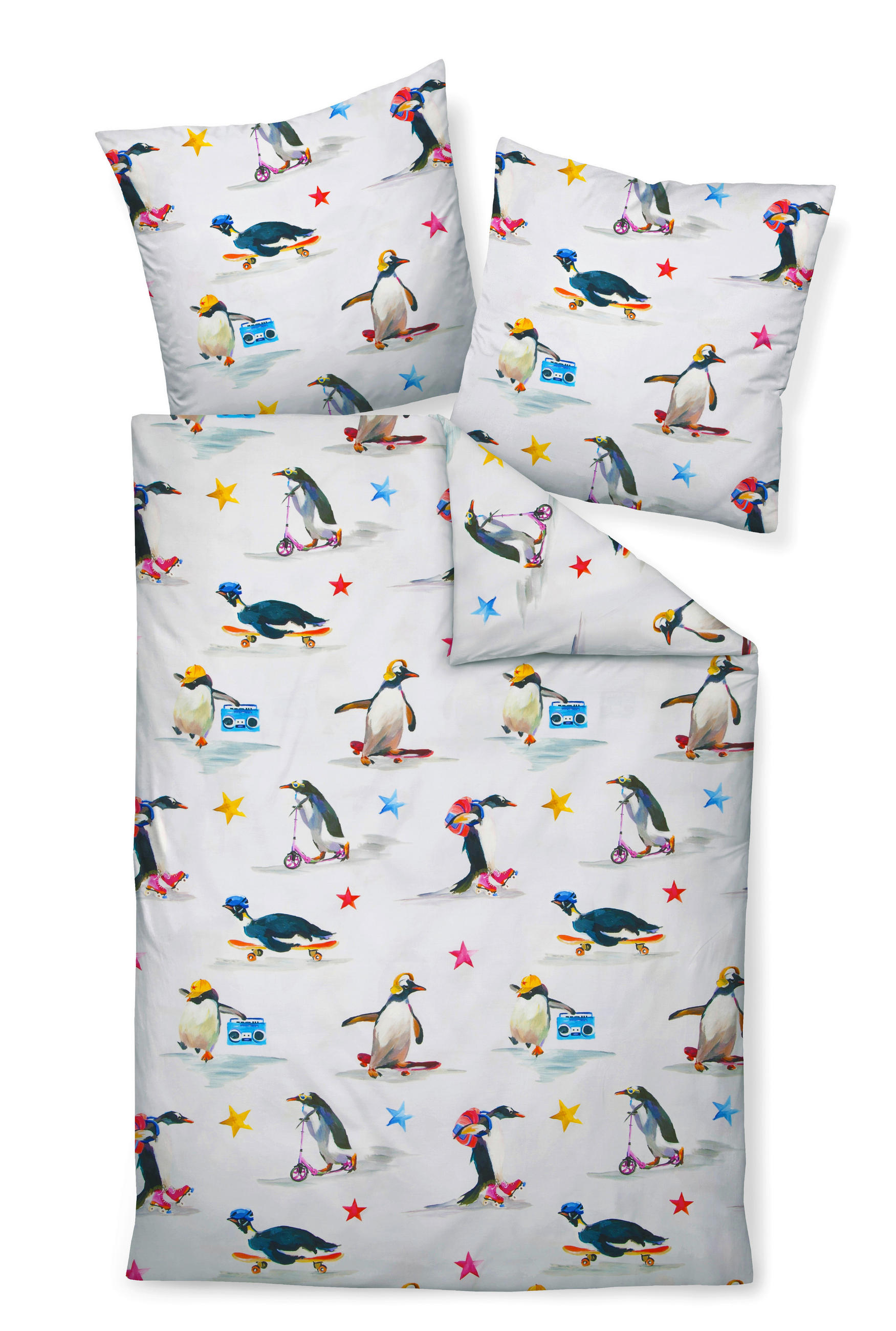 BETTWÄSCHE Makosatin 135/200 cm  - Silberfarben/Multicolor, Design, Textil (135/200cm) - Janine