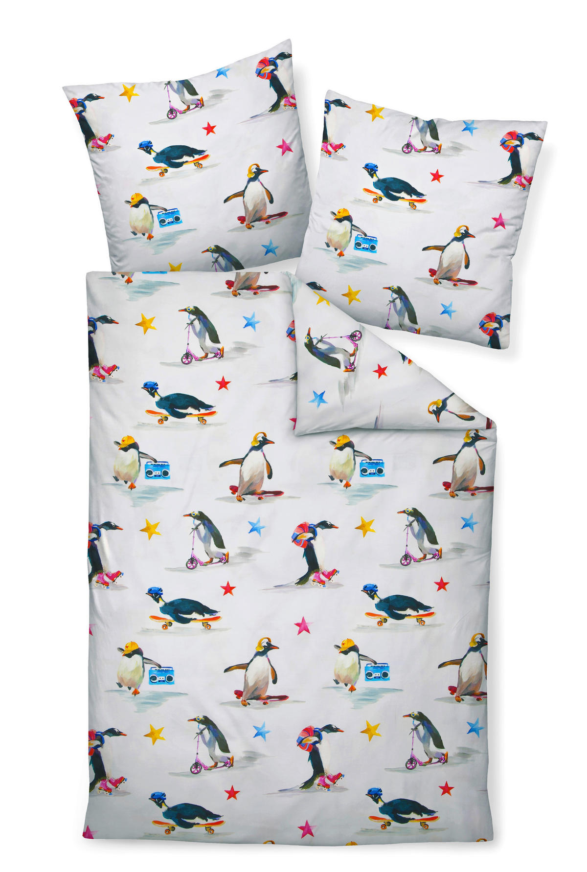 BETTWÄSCHE Makosatin 155/220 cm  - Silberfarben/Multicolor, Design, Textil (155/220cm) - Janine