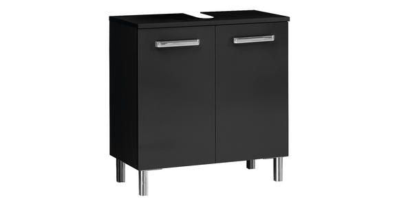 WASCHBECKENUNTERSCHRANK 60/62/33 cm - Anthrazit/Silberfarben, KONVENTIONELL, Holzwerkstoff/Metall (60/62/33cm) - Carryhome