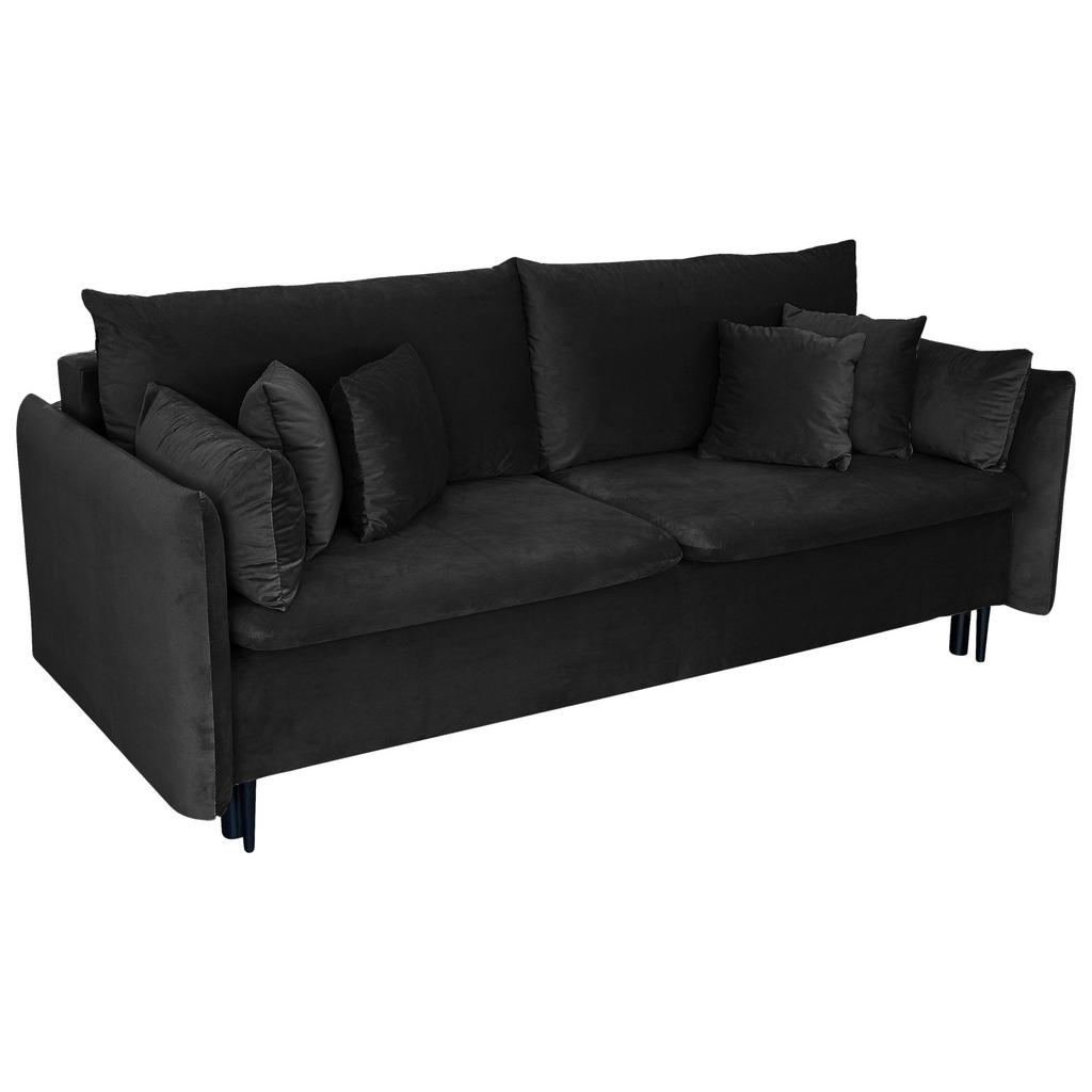 Thumbnail - Mid.you Schlafsofa, Schwarz, Textil, 3-Sitzer, Füllung: Polyurethan (PUR),Polyurethan (PUR),Polyurethan (Pur), 220x96x10...