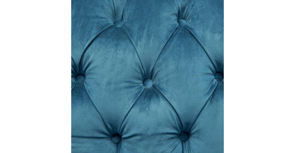CHESTERFIELD-SOFA in Samt Türkis, Eichefarben - Türkis/Eichefarben, LIFESTYLE, Holz/Textil (220/78/90cm) - Ambia Home
