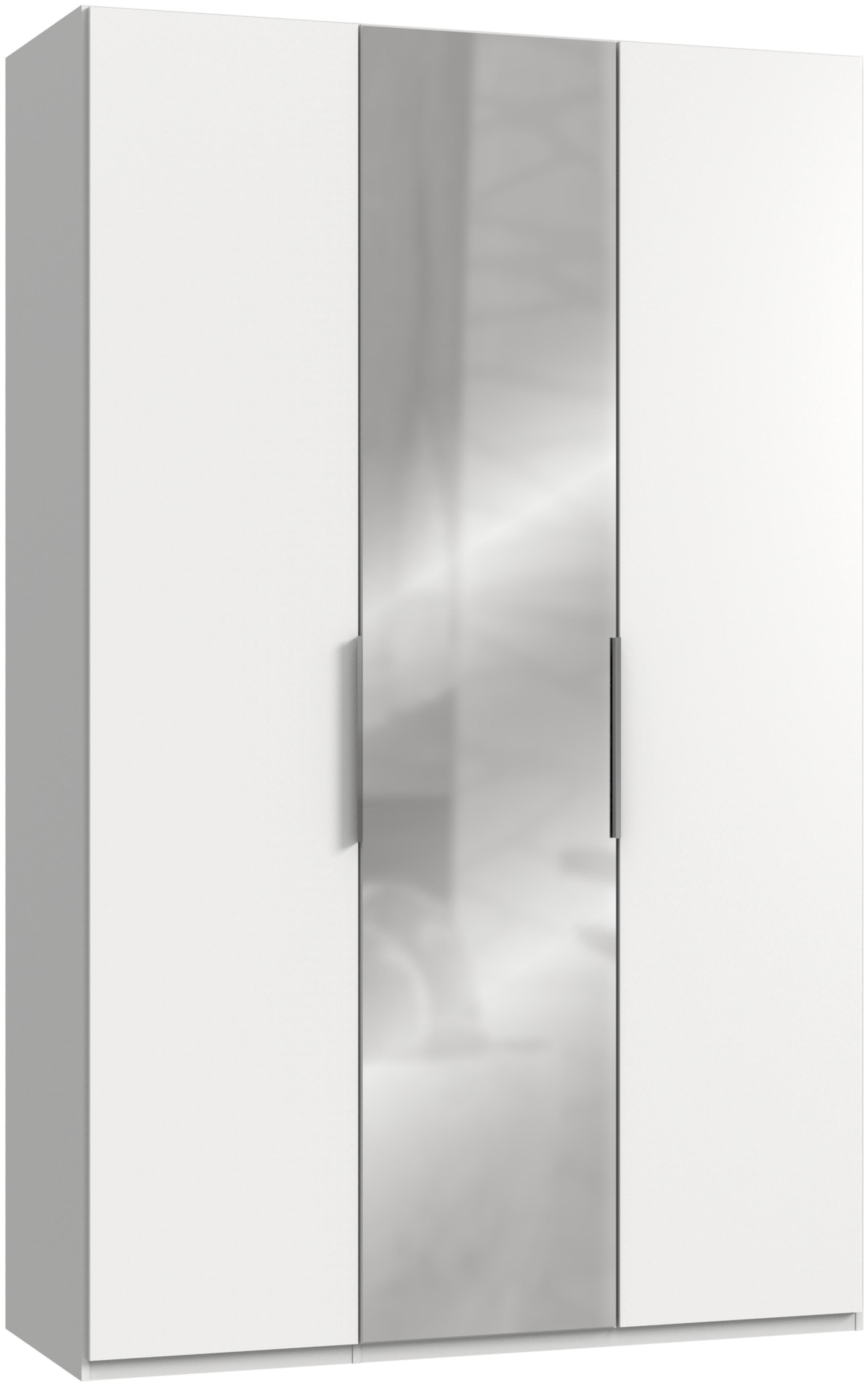 DREHTÜRENSCHRANK 3-türig Weiß  - Chromfarben/Weiß, MODERN, Holzwerkstoff/Metall (150/236/58cm) - MID.YOU