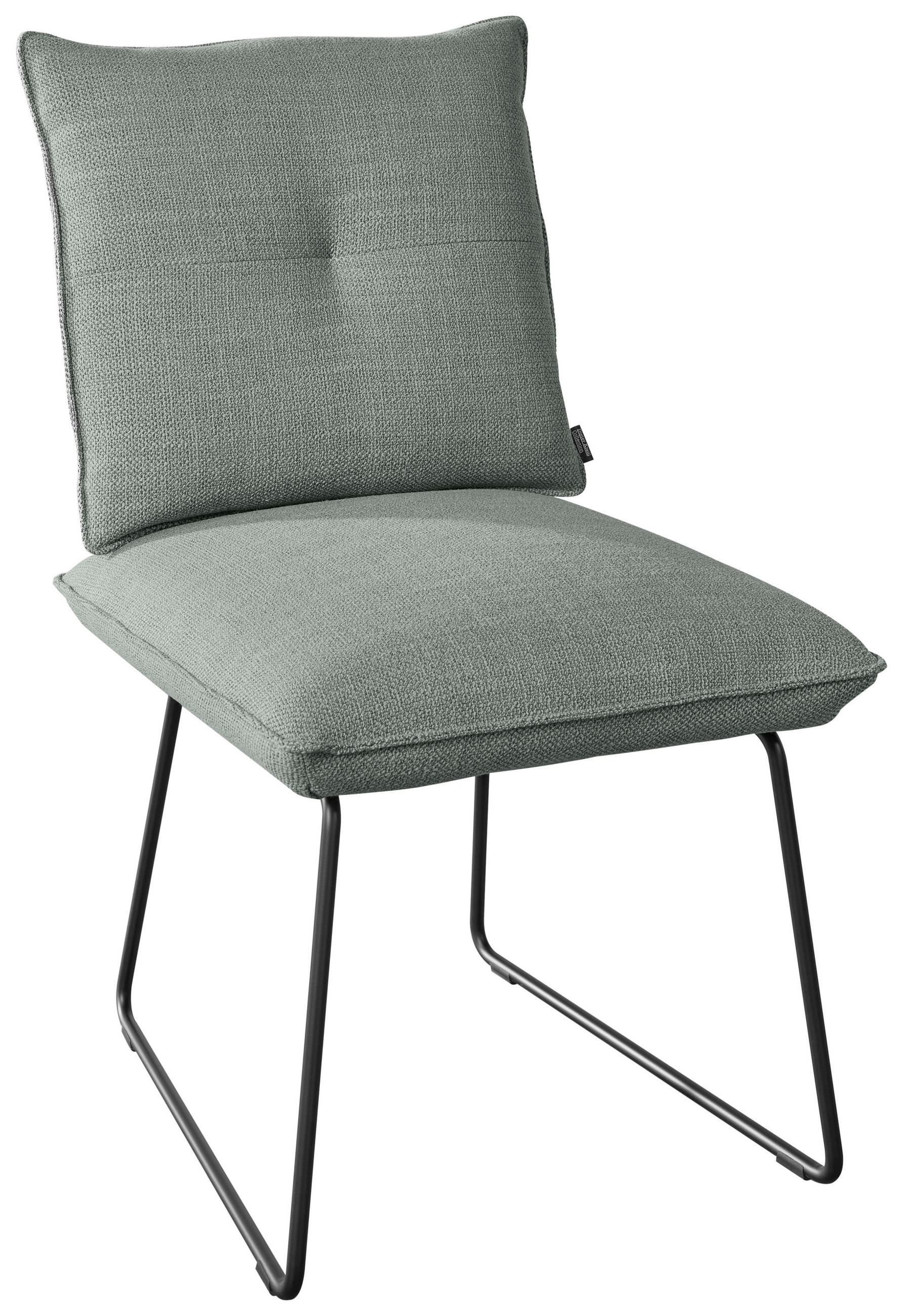 STUHL  in Stahl Struktur Metall, Textil  - Platinfarben/Schwarz, Design, Textil/Metall (51/90/70cm) - Dieter Knoll