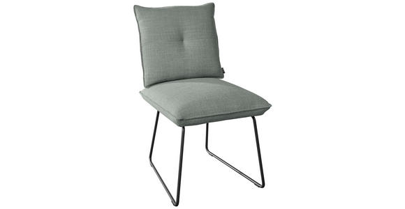 STUHL  in Stahl Struktur Metall, Textil  - Platinfarben/Schwarz, Design, Textil/Metall (51/90/70cm) - Dieter Knoll