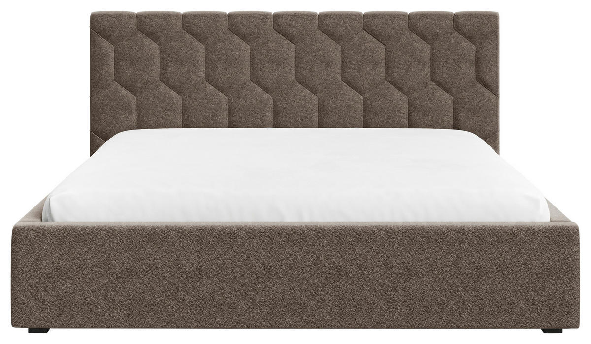 POLSTERBETT Lattenrost, Bettkasten Braun 180/200 cm  - Schwarz/Braun, MODERN, Holz/Kunststoff (180/200cm) - Livetastic