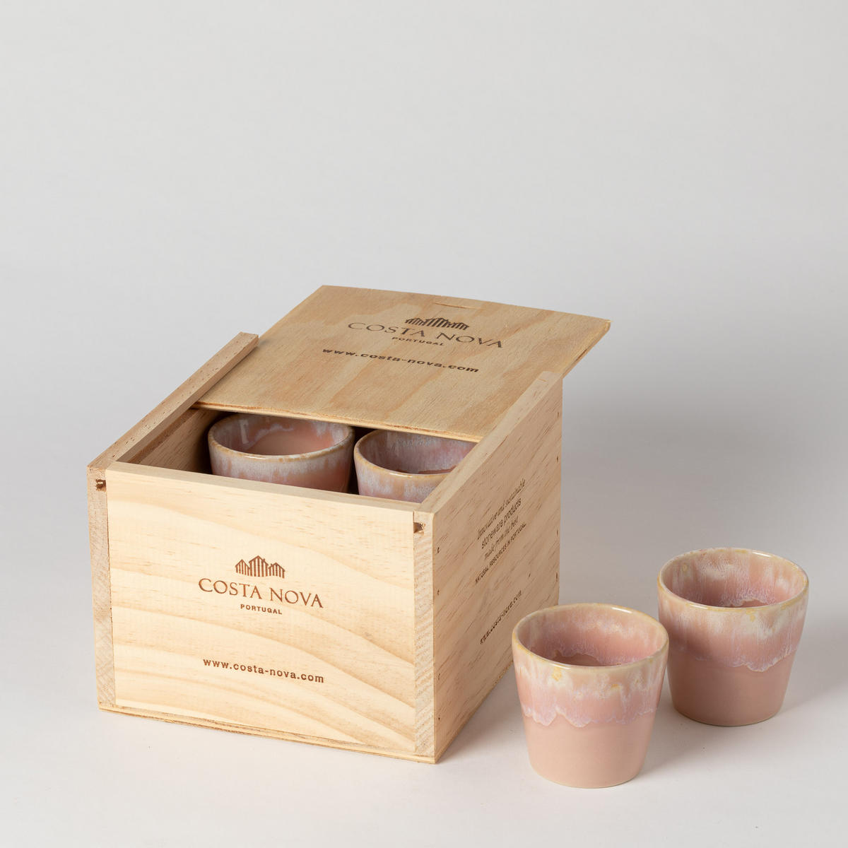 ESPRESSOTASSENSET 80ML GRESPRESSO 8-teilig  - Hellblau, Basics, Holz/Keramik - Costa Nova