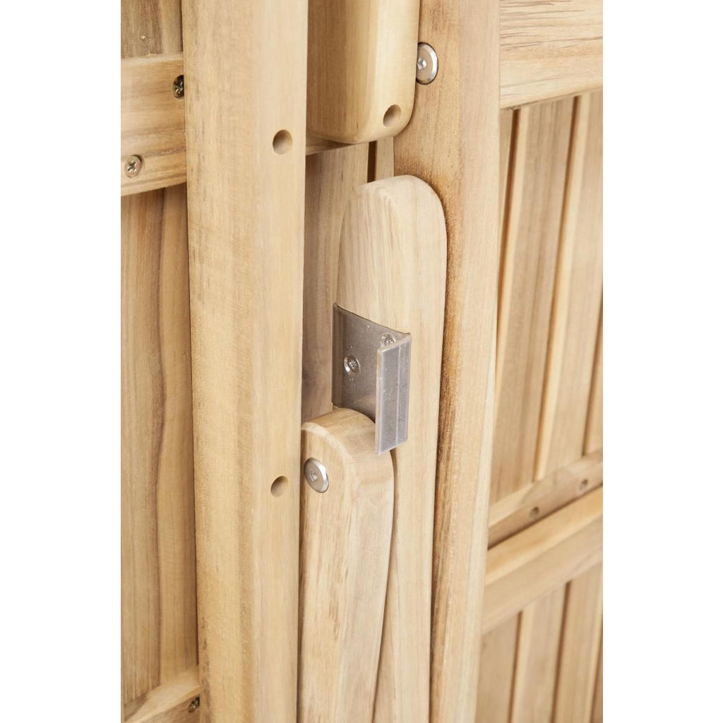 Thumbnail - Zebra Gartentisch Poker, Edelstahl, Teak, Holz, Metall, Teakholz, massiv, Hartholz, quadratisch, X-Form, 70x74x70 cm, k...