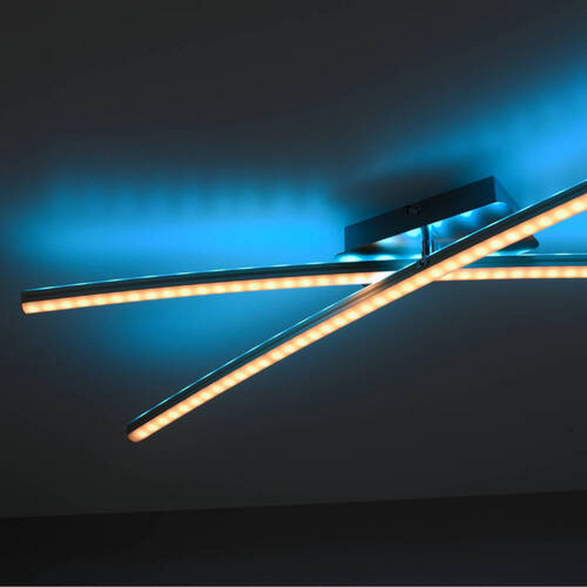 LED-DECKENLEUCHTE 80,5/80,5/11 cm   - Silberfarben, Design, Kunststoff/Metall (80,5/80,5/11cm)