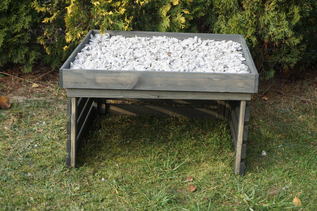 RASENMÄHER-ROBOTER-GARAGE 84/46/78 cm  - Grau, Basics, Holz (84/46/78cm) - Atrigo