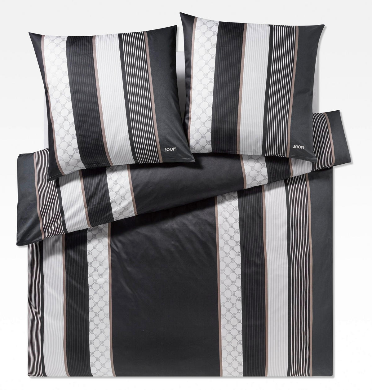 BETTWÄSCHE Cornflower Stripes Makosatin 200/200 cm  - Schwarz/Weiß, Basics, Textil (200/200cm) - Joop!