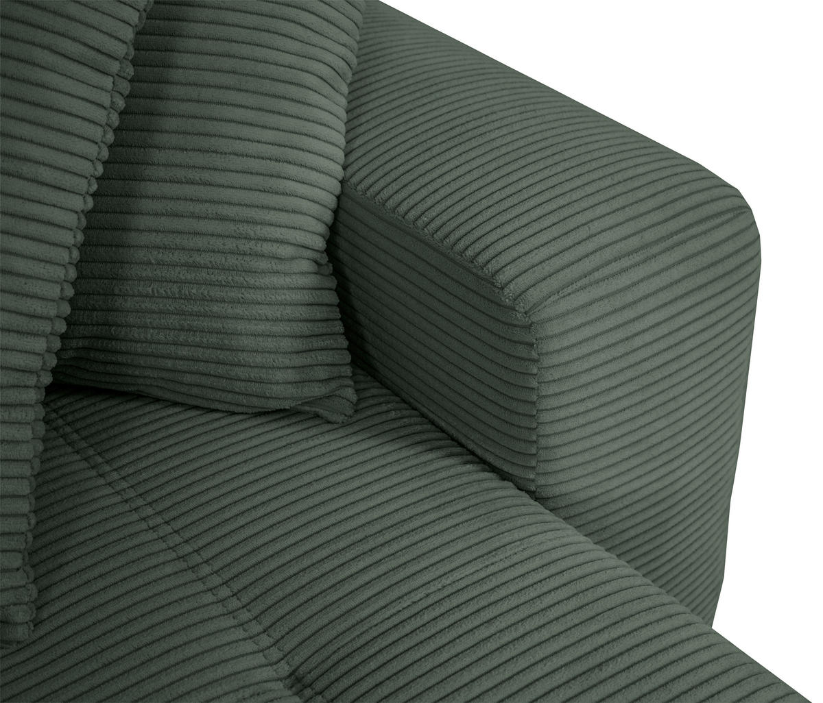 ECKSOFA in Cord Waldgrün  - Waldgrün/Schwarz, Design, Kunststoff/Textil (248/146cm) - MID.YOU