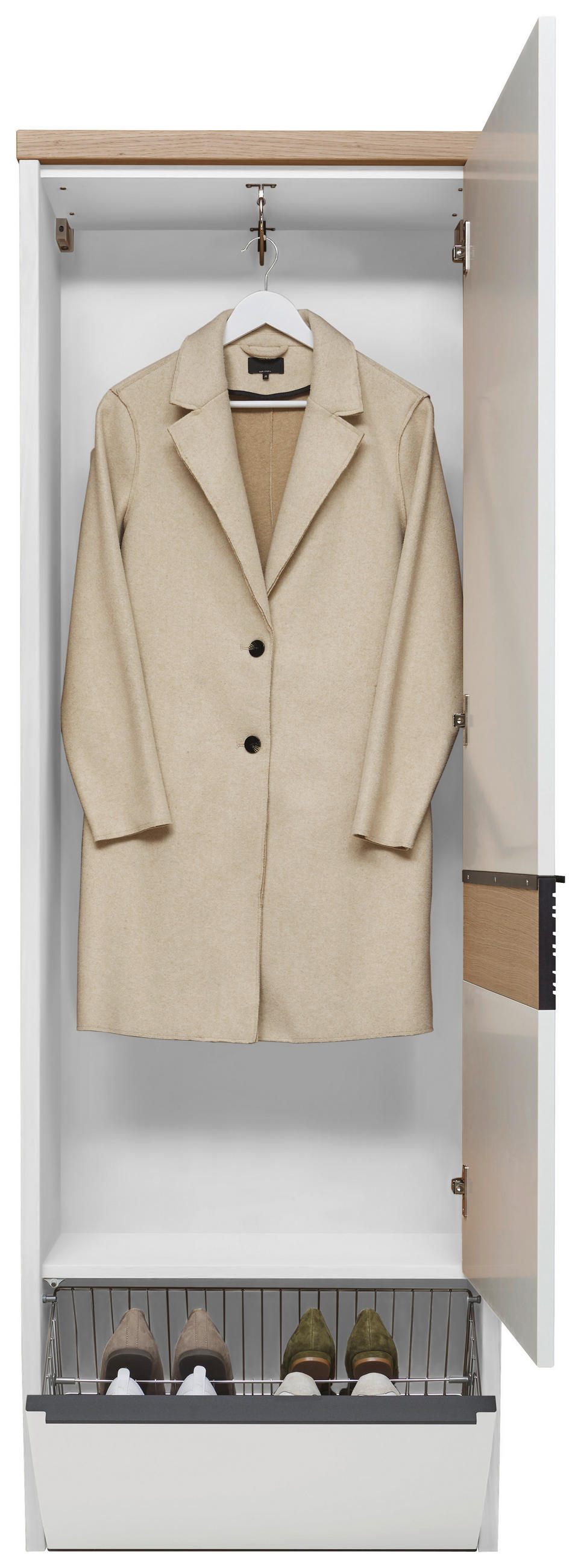 GARDEROBENSCHRANK  in 64/187/31 cm  - Eichefarben/Anthrazit, Design, Holz/Holzwerkstoff (64/187/31cm) - Dieter Knoll