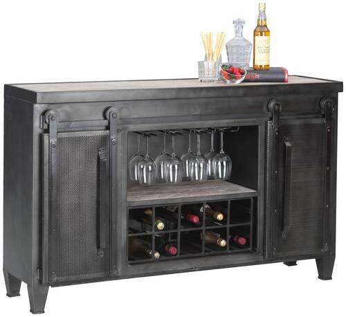 BARSKA OMARA siva, sivorjava  - siva/sivorjava, Trend, kovina/les (145/40/90cm) - Ambia Home
