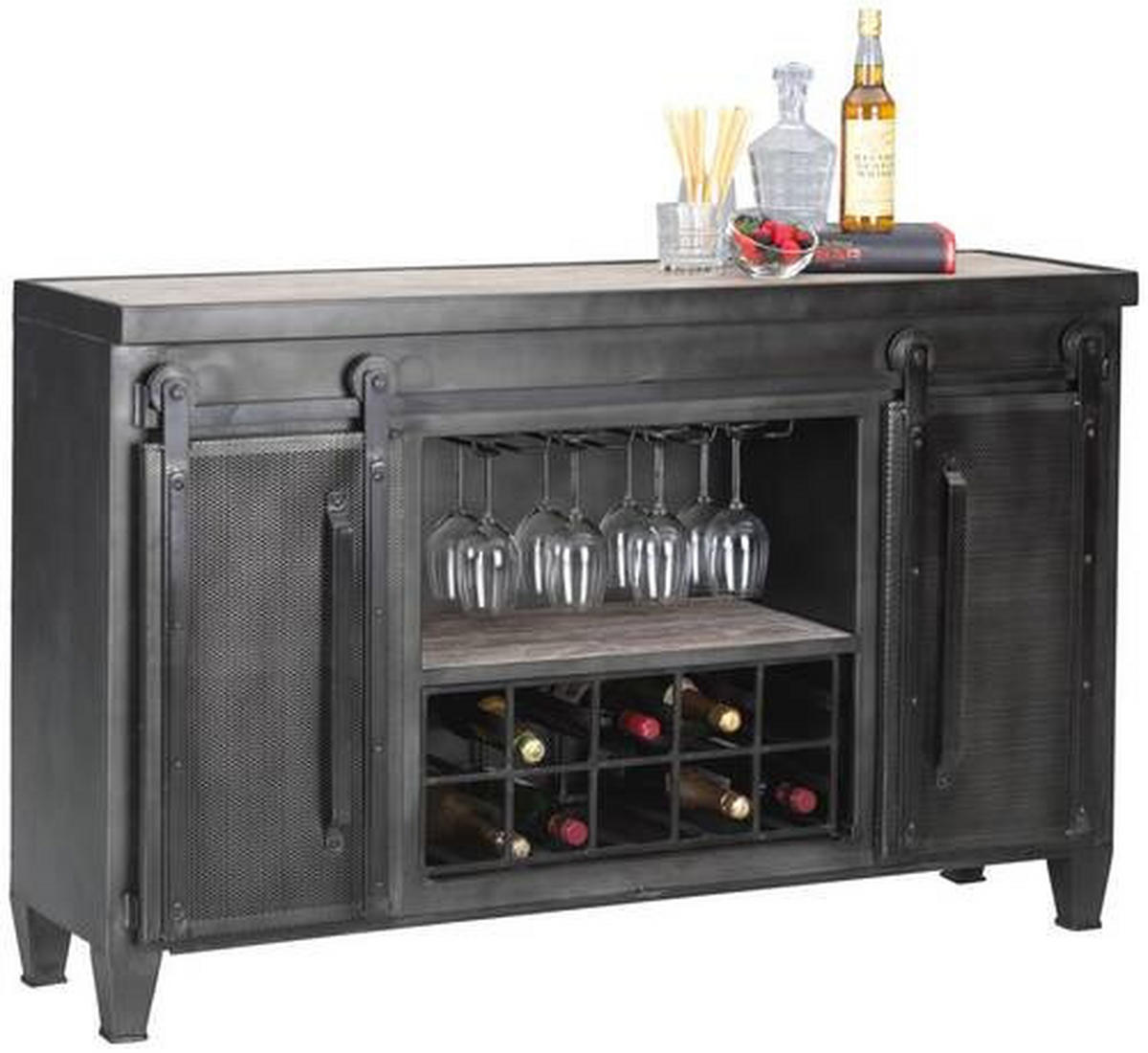 BARSKA OMARA siva, sivorjava  - siva/sivorjava, Trend, kovina/les (145/40/90cm) - Ambia Home