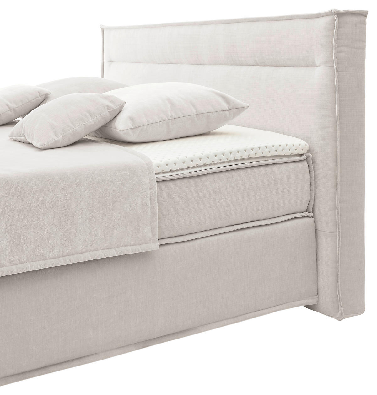 BOXSPRINGBETT 180/200 cm  in Weiß  - Schwarz/Weiß, Design, Textil (180/200cm) - Musterring