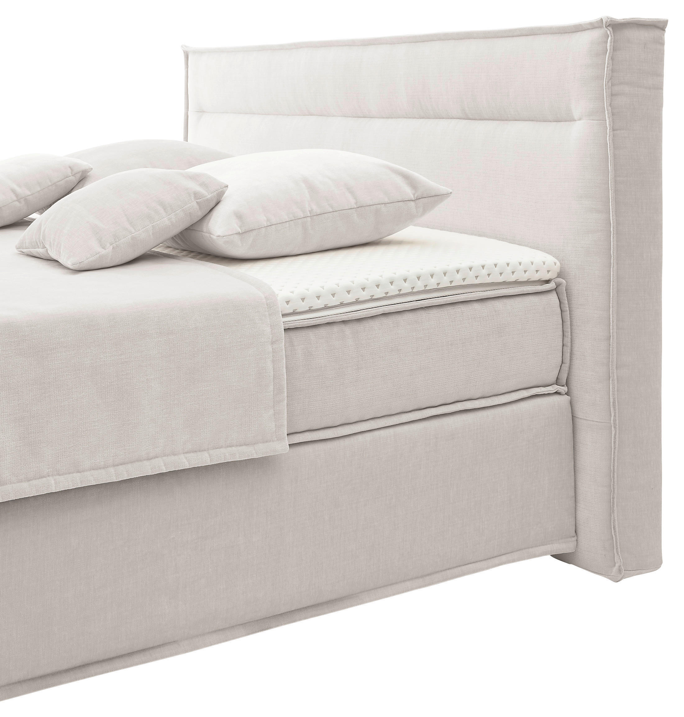 Thumbnail - Musterring Boxspringbett, Weiß, Textil, H3, 7-Zonen, Höhe ca. 22 cm, 180x200 cm, Dgm, Stoffauswahl, Schlafzimmer, Betten...