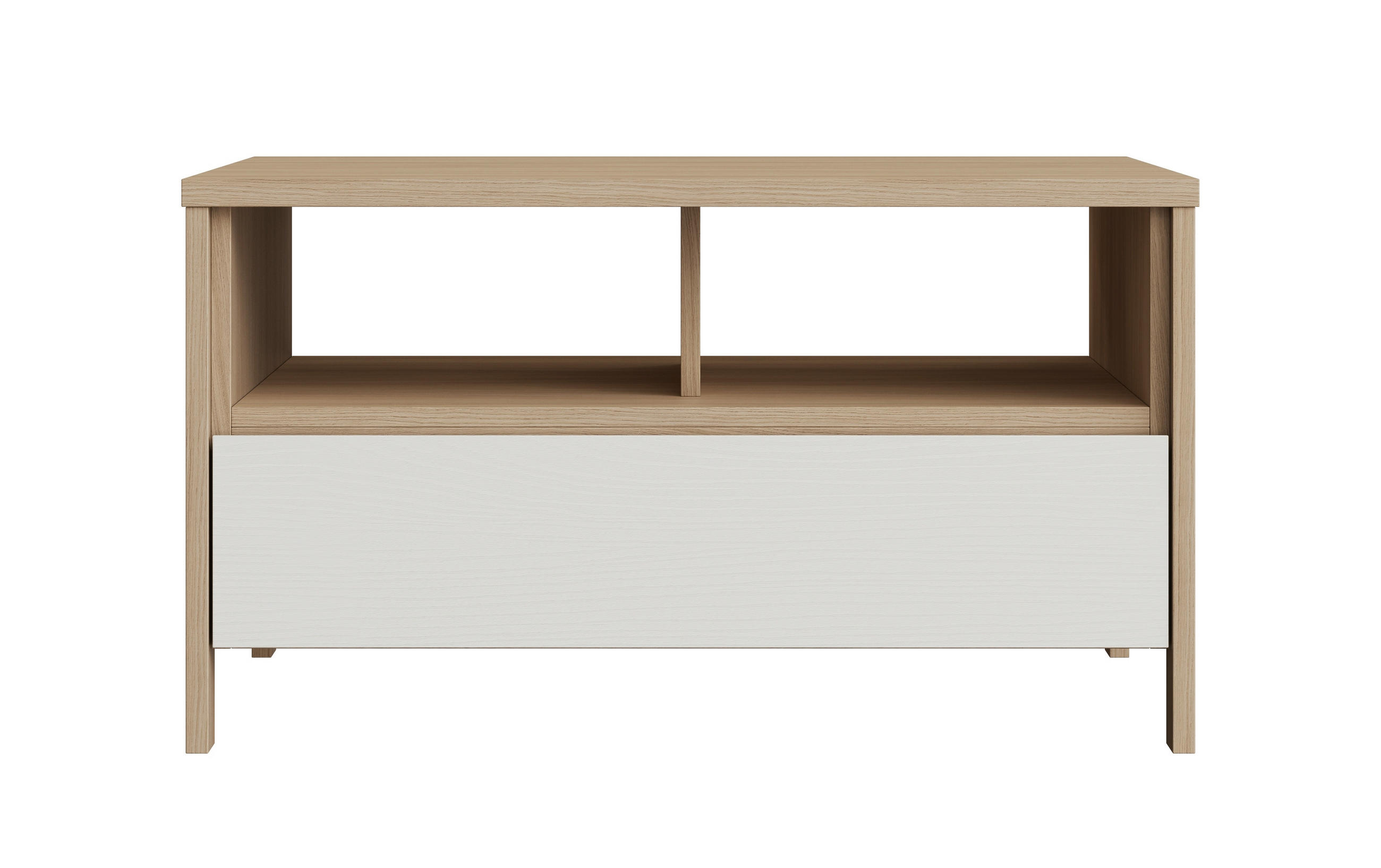COUCHTISCH rechteckig Weiß  - Eichefarben/Weiß, Design, Holzwerkstoff (80/46/60cm) - MID.YOU