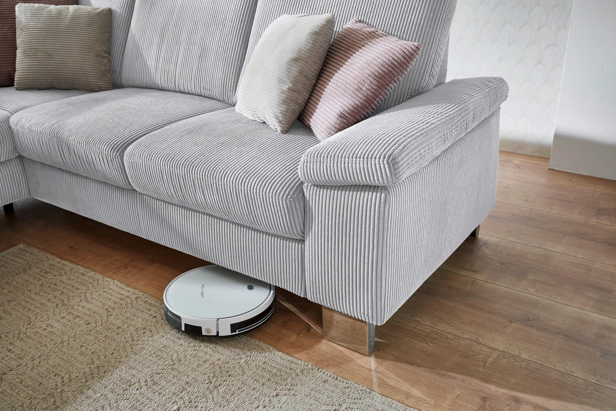 HÖRNSOFFA i manchester ljusgrå  - stålfärgad/ljusgrå, Klassisk, metall/textil (200/248cm) - Beldomo System