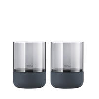 WINDLICHTSET Dunkelgrau 7,2/9,5 cm  - Dunkelgrau, Glas/Stein (7,2/9,5cm) - Blomus