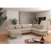 WOHNLANDSCHAFT in Flachgewebe Creme  - Creme/Schwarz, Konventionell, Textil/Metall (198/359/231cm) - Sit & More
