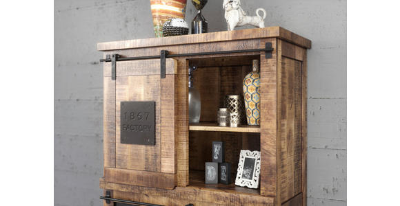 HIGHBOARD  in 95/145/45 cm  - Schwarz/Naturfarben, ROMANTIK / LANDHAUS, Holz/Metall (95/145/45cm) - Landscape