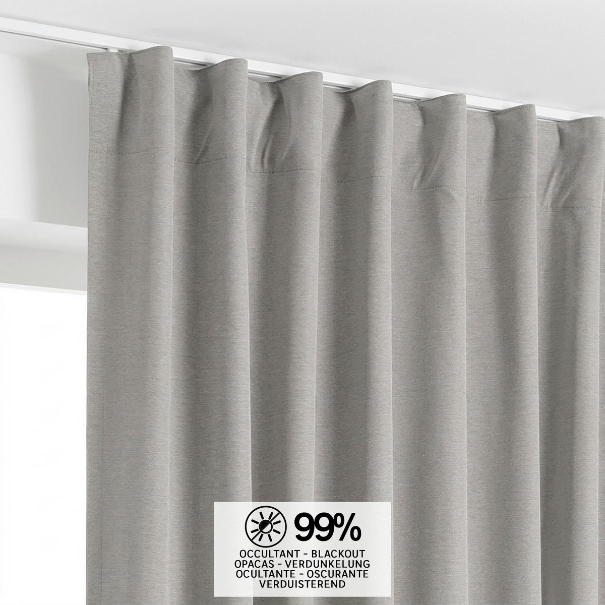 FERTIGVORHANG  black-out (lichtundurchlässig)   140/280 cm  - Graubraun, Basics, Textil (140/280cm)