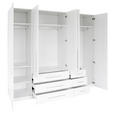 DREHTÜRENSCHRANK  in Weiß, Weiß Hochglanz  - Weiß Hochglanz/Alufarben, KONVENTIONELL, Holzwerkstoff/Metall (244/218,6/59,4cm) - Xora