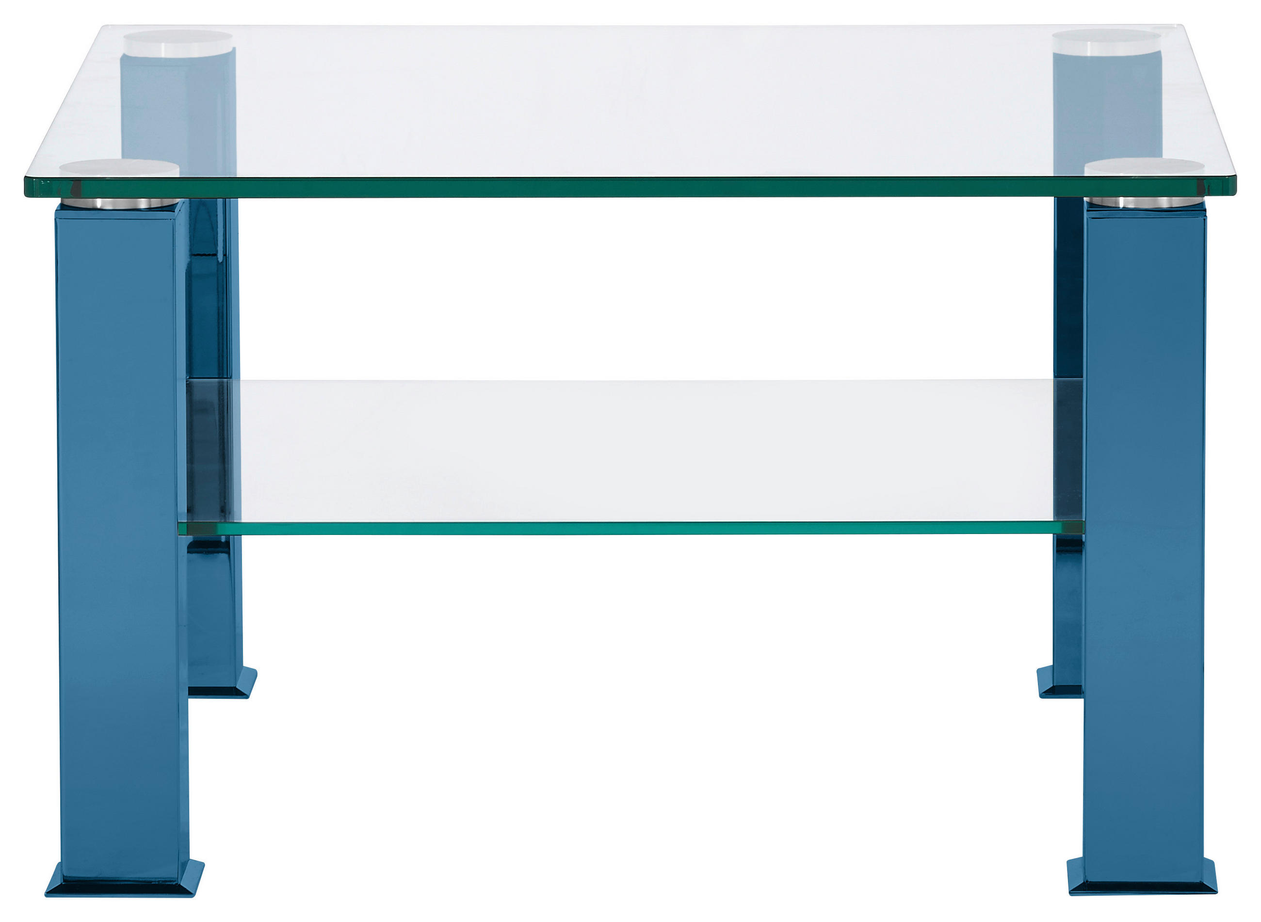 COUCHTISCH Kristallglas 75/75/42,5 cm quadratisch Blau  - Blau, Design, Glas/Kunststoff (75/75/42,5cm)