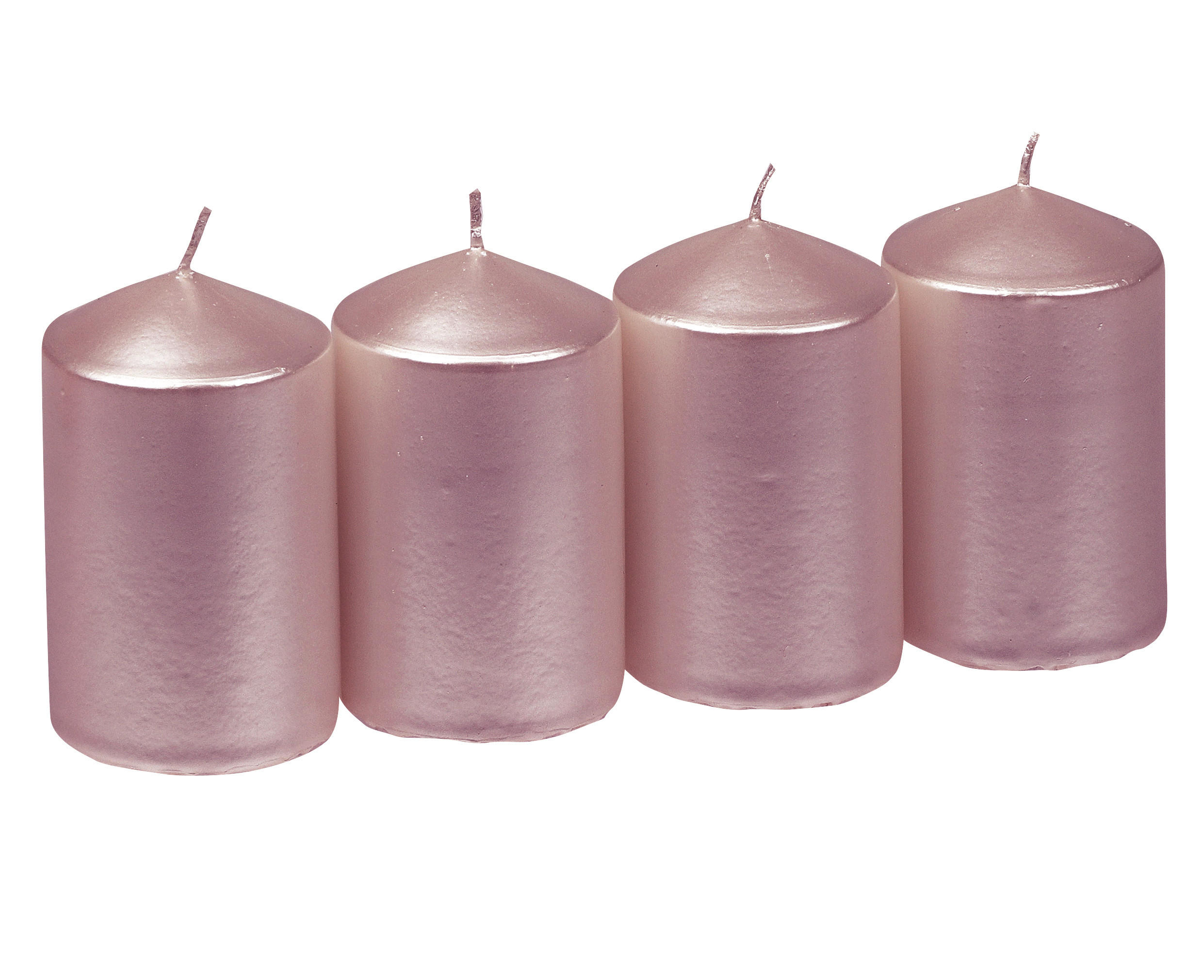 STUMPENKERZENSET - Dunkelrosa, KONVENTIONELL, Paraffin (4,7/7,5cm)