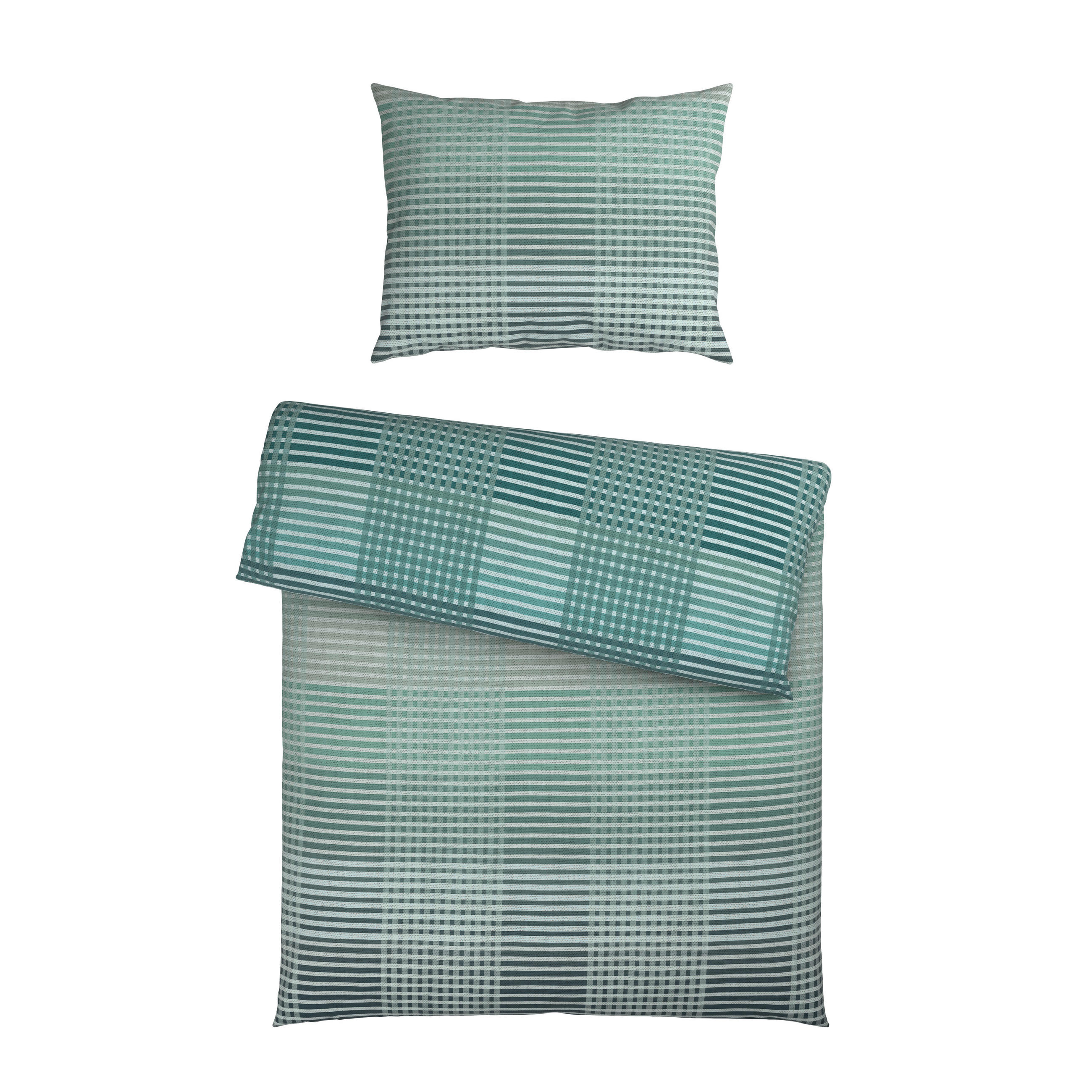 BETTWÄSCHE 2-teilig Flanell 140/200 cm  - Türkis, Textil (140/200cm) - Novel