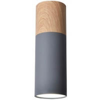 DECKENLEUCHTE Tuba 6.8/6.8/20 cm   - Grau, Natur, Metall (6.8/6.8/20cm)