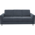 3-SITZER-SOFA in Flachgewebe Blau  - Chromfarben/Blau, Design, Textil/Metall (195/83/85cm) - Xora