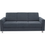 3-SITZER-SOFA in Flachgewebe Blau  - Chromfarben/Blau, Design, Textil/Metall (195/83/85cm) - Xora
