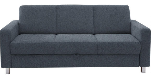 3-SITZER-SOFA in Flachgewebe Blau  - Chromfarben/Blau, Design, Textil/Metall (195/83/85cm) - Xora