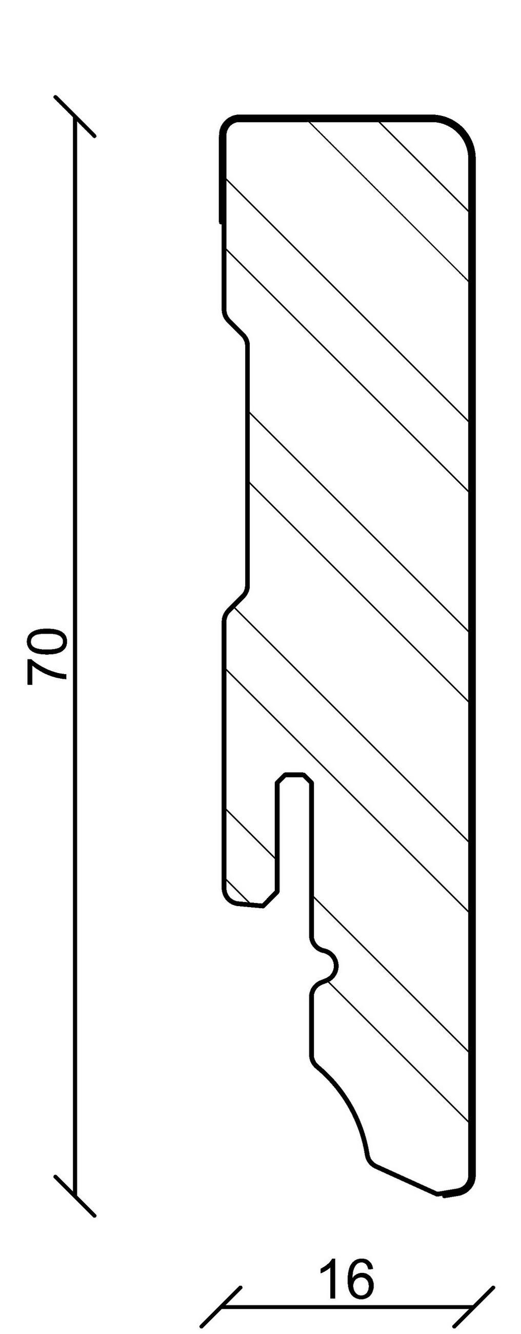 SOCKELLEISTE Econfloor WEISS SLW 070  per  m² - Weiss, Basics, Holzwerkstoff (240/7/1,6cm)