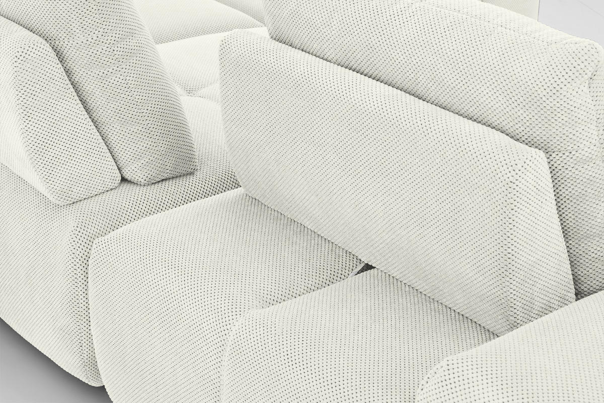 CANAPÉ D'ANGLE in Velours Creme  - Creme/Schwarz, Design, Kunststoff/Textil (326/236cm) - Xora