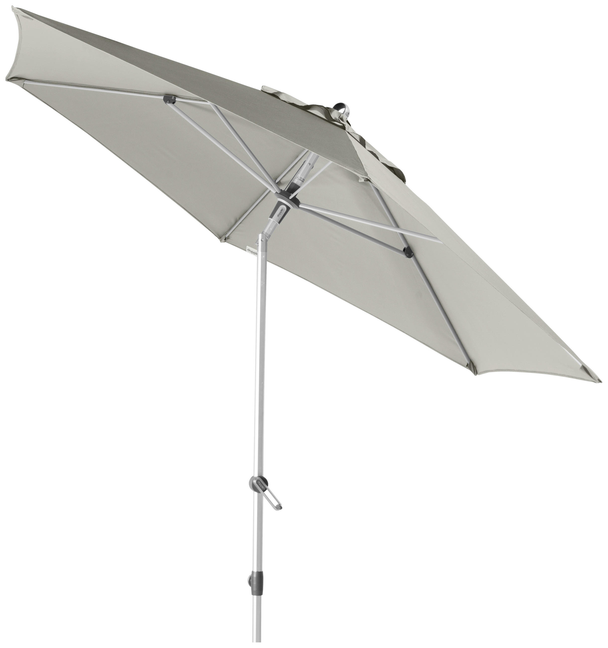 SONNENSCHIRM 280 cm Hellgrau  - Silberfarben/Hellgrau, Basics, Textil/Metall (280/280cm) - Doppler