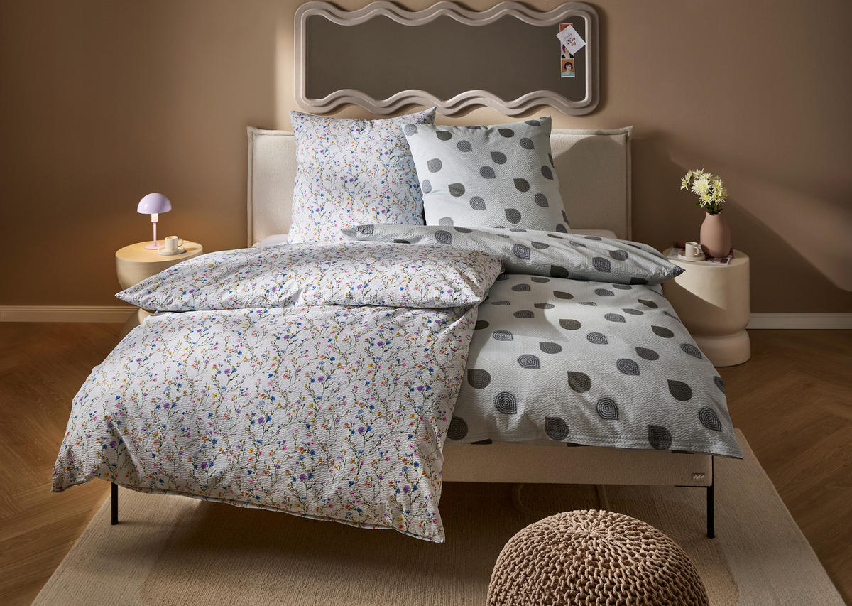 BETTWÄSCHE TANGO Seersucker 135/200 cm  - Multicolor/Weiß, Design, Textil (135/200cm) - Janine