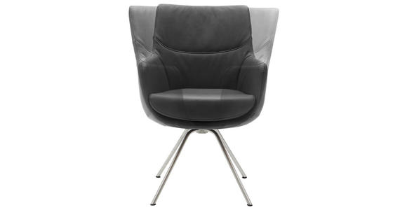 ARMLEHNSTUHL in - Edelstahlfarben/Schwarz, Design (60/90/61cm) - Dieter Knoll