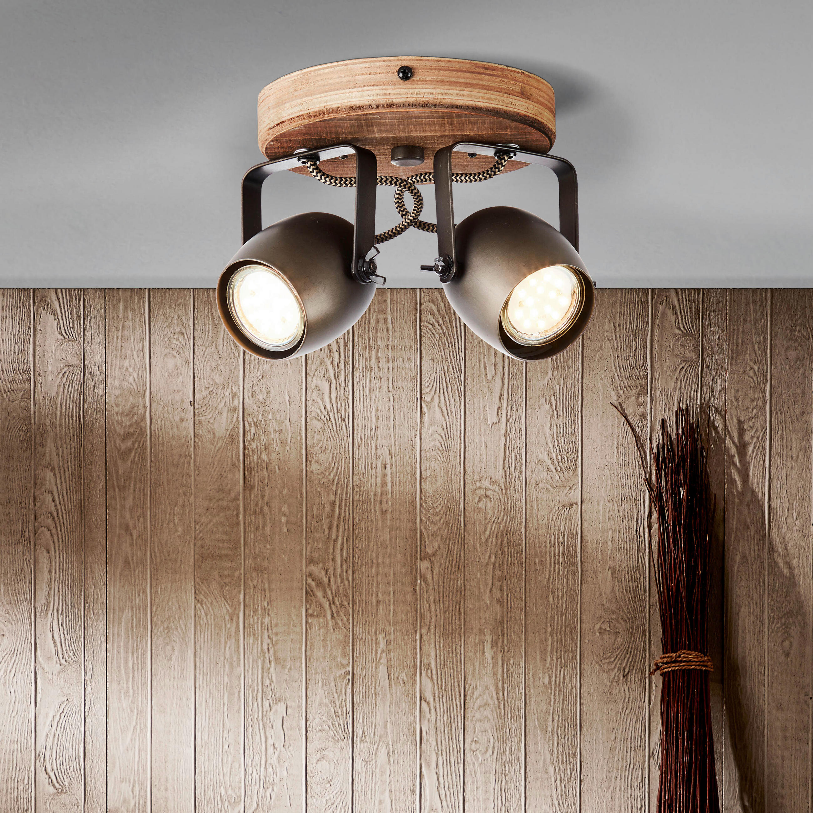 STRAHLER - Schwarz, Design, Holz/Metall (14/20/16cm) - Brilliant