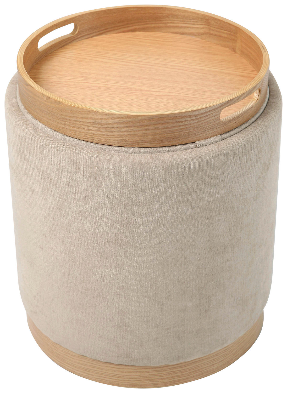 HOCKER Vliesstoff, Leinenoptik Beige  - Eichefarben/Beige, Basics, Textil/Metall (39/44/39cm) - Xora