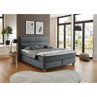 BOXSPRINGBETT 180/200 cm  in Anthrazit  - Anthrazit/Naturfarben, MODERN, Holz/Textil (180/200cm) - Beldomo - Sleep