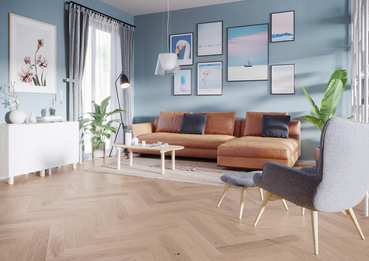 FISCHGRÄT Eiche Balos  per  m² - Eichefarben, Design, Holz (72,5/13/1,4cm) - Ambiente