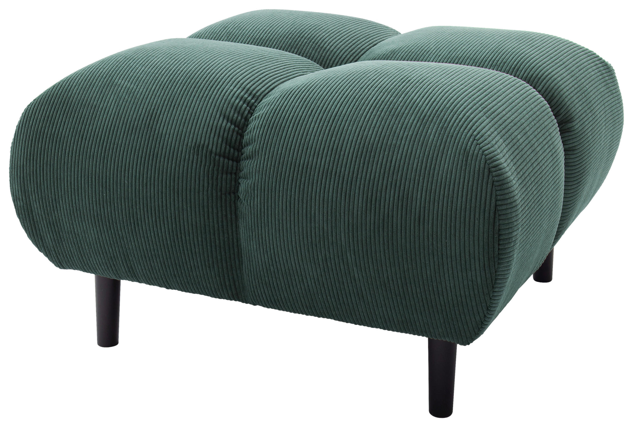HOCKER Cord Grün  - Schwarz/Grün, MODERN, Holz/Textil (73/41/73cm) - Pure Home Lifestyle