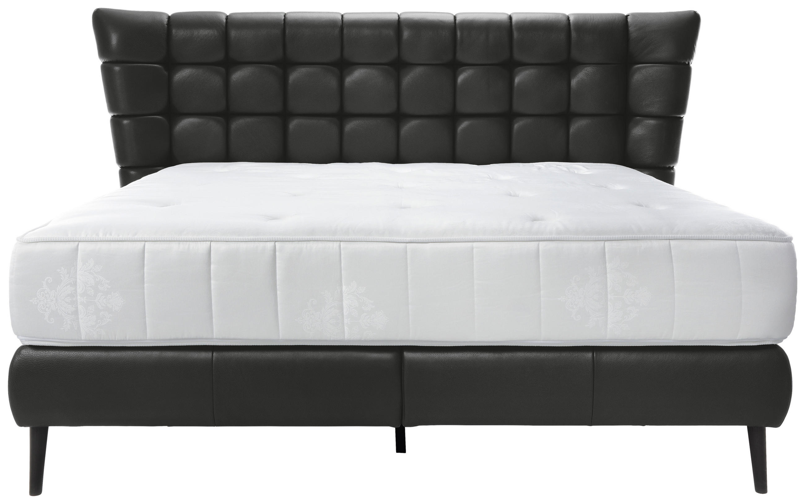 BOXSPRINGBETT 180/200 cm  in Schwarz  - Schwarz, Design, Leder/Holz (180/200cm) - Esposa